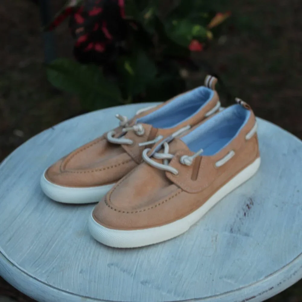 NWOT Cat & Jack Boys’ Boat Shoes - Tan Suede Style (Size 13)